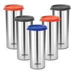 MILTON Stainless Steel Tumbler with Lid Set of 5, 530 ml Each, Assorted (Lid Color May Vary) | Office | Gym | Yoga | Home | Kitchen | Hiking | Treking | Travel Tumbler