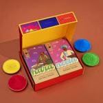 Phool Holi Natural Gulal I Pack of 4 Scented Colours I 400 GMS Gulal Colours of Pink, Green, Blue, Yellow I Skin Friendly and Certified I Easy to Remove from Skin | Phool Luxury Incense