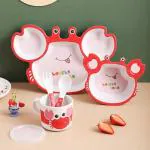 Earthism Eco-Friendly Bamboo Fibre Kids 5 Pc Dinner Set - Sneaky Crab