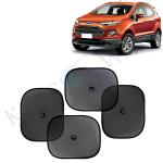 Kingsway Car Curtain Sticky Sun Shade Universal Use for Ford Ecosport, 2012 - 2016 Model, Color : Black, Mesh, Pack of 4 Piece Car Sun Shades Blinds Cover
