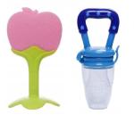 Grest Silicone Apple Fruit Shape Teether with Baby Feeding Nibbler