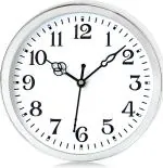 Shrijay Analog 21 cm X 21 cm Wall Clock (Silver, With Glass, Standard)