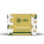 Saka Organics - Zesty Revival | Handmade Lemon & Basil Soap with Moisturizing Formula | Natural Spa Bar for Normal Skin (120gm)