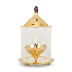 Narayan Bhakti Akhand Jyoti with Oil Lamp(Big Size ,Height 7 inch) for Home, Office, Puja, Mandir, Decorative Lantern Diya with Glass/Shade Cover for Prayer