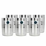 WIAA Stainless Steel Glass Set of 6 | 300ml Mirror Finish Steel Water Glasses | Unbreakable Drinking Glass for Juice, Tea, Lassi, Milk | Multipurpose Tumbler for Home & Office