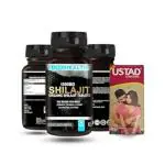LongHealth Shilajit Pure Himalayan Organic Shilajit Capsules, 30 Tablets + Super quality condoms(6s) Combo For Stamina,Timing & Energy
