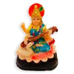 Awesome Craft car Dashboard Idols Maa Saraswati Resin Idol Spiritual Puja Vastu Showpiece Figurine (Multicolour)