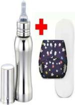 Leroyal New born baby kit | stainless steel bottle 240 ml with Printed Diaper