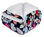 BSB HOME Multicolour Floral Print Polyester Micro-Mink Solid Double Bed Sherpa Blanket 220 x 230 cm