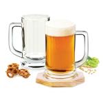 Treo Transparent Munich Cool Glass Beer Mugs 359 ml pack of 2