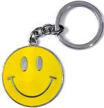 Blue Aura Mismil Yellow Metal Smiley Emoji Smiling Face Emoticon Keychain Yellow Smiley Key Chain