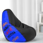 Biggie Bean Bag - Size : 3XL - 3D Printed Teardrop Bean Bags - Designed by : DonnaPaula London - Color: Haan Main Late - Black Blue - Bean Bag Cover - Best 3D Printed Bean Bag for Living Room - Luxury Bean Bag - Lounge Chair Latest Bean Bag