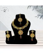 BangOnLayers Gold-Plated Kundan Necklace & Earrings Set |Pack of 1|Colour:-Multicolour