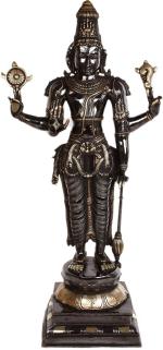 Idol Collections Brown Brass Lord Vishnu Idol l GOD IDOLS