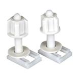 BATH GURU White Plastic One Piece Toilets Seat Covers Screw Hinges Repair Kit - Pack Of 2