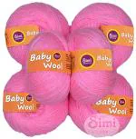 Simi Enterprise Deep Pink Acrylic Wool, Baby Wool 4 Ply Wool Ball Hand Knitting Wool, Art Craft Soft Fingering Crochet Hook Yarn-Daart-Ie (Pack Of 14)
