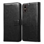 Fastship Faux leather Wallet with Back Case TPU build Stand & Magnetic Closure Flip Cover for LAVA Z61 Pro - Venom Black