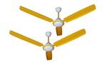 ACTIVA 1200mm High Speed 390 RPM Bee Approved 5 Star Rated Anti Dust Coating Super Ceiling Fan Yellow Comes with 2 Year Warranty Pack of 2