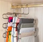 PINDIA 2Pc 'S' Shape Stainless Steel 5 Layer Pant Hanger, Space Saving Hanger(JIO-DC1700870PC2)
