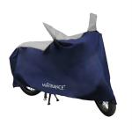 Mototrance Blue Leather Bike Body Cover With Storage Bag For Honda Activa 125