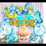 SV Traders Welcome Kit For Baby Boy/It's A Boy Kit/Baby Shower Decoration Blue Theme Kit Of 69 Pcs
