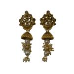 Priyansh Enterprise Handmade Gold Crystal Traditional Ad Earrings For Parties, Festivals For Women
