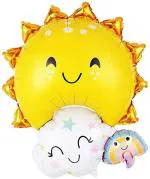 My Party Suppliers Sun Cloud Rainbow Aluminum Smiley Sunshine Theme Foil Balloons