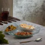 Red Butler Designer Glass Serving Platter Set of 1 Pieces | Beautiful Three Section Glass Serving Platter for Dinnerware, Crockery and Dining