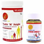 Element One Child Nutrition Health N Height With Junior Omega 3 Herbal Nutrition Multi-Vitamin Multi-Minerals Protein Supplement For Growing Kids