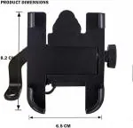 Znee Smart Aluminum bike mobile holder With Charger For Pulsar AS 150 Bike Mobile Holder  (Black)