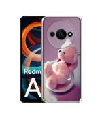 Casotec Cute Teddy Bear Design Printed Silicon Soft TPU Back Case Cover for Mi Redmi A3 4G