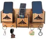Arpita Crafts 3Pocket Key Holder 4 Hook Mobile Holder Office and Home Decor