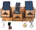 Arpita Crafts 3Pocket Key Holder 4 Hook Mobile Holder Office and Home Decor