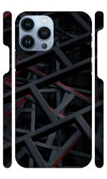 YAPZONE Abstract Black Metallic Bars on Black Background |Designer Printed Hard Back Cover for Apple iPhone 13 Pro Max Premium & Attractive Case for Your Smartphone