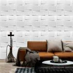 Kayra Decor 3D PVC Wall Panels - Suitable for Living Room and Ceiling Decoration (19.7 x 19.7, Covers 53.9 Sq. ft. White Color) (Pack of 20)