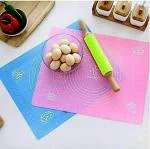 ODD M EVEN Silicon Fondant Rolling Mat with Measurements Stretchable for Kitchen Roti Chapati Cake Cooking Dough Kneading Food-Grade Silicone Baking Mat