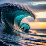 Love Creation A4 Size poster print for creative wall art- ride-the-wave-ocean-poster-collection-9912( Sticker)