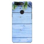 MobiEra OnePlus 5T Blue Wood Design Plastic Hard Case Cover