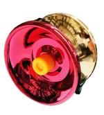 Shivsoft Fine Quality High Gloss High Speed Metal YoYo Spiner Toy with Bearing (2.5 inch) Made in India (Red& Golden)