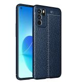 Golden Sands for Oppo Reno6 5G Back Cover, Leather Texture Series Shock Proof Armor Rugged TPU Slim Case for Reno 6 Mobile [Not for Reno6 Pro 5G], Aurora Blue