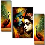SAF SET OF 3 RADHA KRISHNA RELIGIOUS MODERN ART WALL PAINTING WOODEN ART DECORATION ITEM FOR LIVING ROOM | BEDROOM | HOME DECOR | GIFTS | QUOTES DECOR ITEM | WALL ART FOR HALL | MDF WALL DECORATION 12 INCH X 18 INCH SANFJM35286