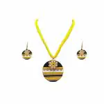 Creative Canal Handmade Terracotta Jewellery Set With Floral design crystal Earrings For Women & Girls