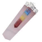 Astroghar Rose Quartz Chakra Flat Multicolor Pendant