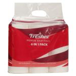 Freshee Toilet Tissue Rolls, Pack of 6 Paper Tisue Rolls, 2 Ply Toilet Rolls, 226 Pulls each