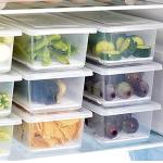 MATAIVA -Plastic Fridge Storage Boxes, Fridge Organizer Case With Removable Drain Plate Stackable Fridge Storage Containers Keep Fresh For Storing Fish, Meat, Vegetables (1500Ml, Food Box Pack of6)