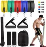 ShopiMoz Set of 11Resistance Bands Set, Exercise Bands, Workout Bands for Men & Women, 5 Level Fitness Bands with 4 Resistance Loops Handles Door Anchor Ankle Straps and Carry Bag for Home Outdoor Workouts