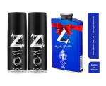 Z Black 150 ml (Pack of 2) +100 gm Icon Talc Free | Long Lasting Fragrance