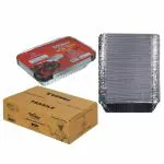 Freshee 750ml 200pcs Aluminium Foil Disposable Container with Lid, for Kitchen Food Storage, Packing, Restaurant, Canteen, Parcel