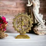 KridayKraft Metal Natraj Shiva Idol Natrajan Statue for Home Decor,Gold Plated Dancing Shiva Natraja/Natrajan (Mahakal Murti) Showpiece Figurine Murti Deccoration & Gifts Article...