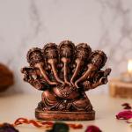Webelkart Polyresin Panchmukhi Ganesha Idol Statue Showpiece for Car Dashboard, Home Temple and Office |5 x 5 x 2 Inches, Copper